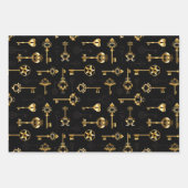 Nahtloses Muster mit Golden Keys Geschenkpapier Set (Vorderseite)