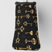 Nahtloses Muster mit Golden Keys Golf Headcover (Rotieren 90)