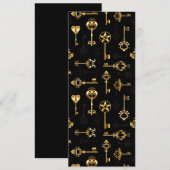 Nahtloses Muster mit Golden Keys Hinweiskarte (Vorne/Hinten)