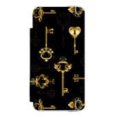 Nahtloses Muster mit Golden Keys Incipio iPhone Geldbeutel-Hülle (Folio Vorderseite)