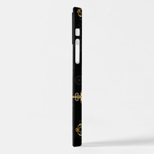 Nahtloses Muster mit Golden Keys iPhone Hülle (Linke Seite)