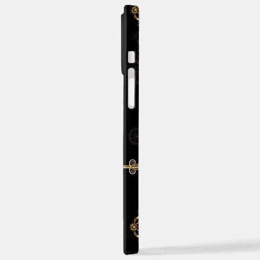 Nahtloses Muster mit Golden Keys iPhone Hülle (Linke Seite)