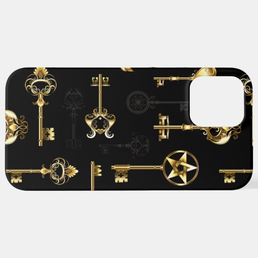 Nahtloses Muster mit Golden Keys iPhone Hülle (Hinten horizontal)