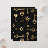 Nahtloses Muster mit Golden Keys Karte (Vorderseite/Rückseite Beispiel)