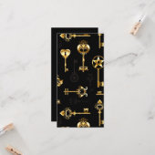 Nahtloses Muster mit Golden Keys Karte (Vorderseite/Rückseite Beispiel)