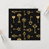 Nahtloses Muster mit Golden Keys Karte (Vorderseite/Rückseite Beispiel)