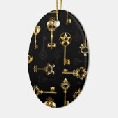 Nahtloses Muster mit Golden Keys Keramik Ornament (Links)