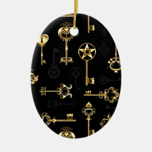 Nahtloses Muster mit Golden Keys Keramik Ornament (Vorne)