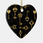 Nahtloses Muster mit Golden Keys Keramik Ornament (Rechts)