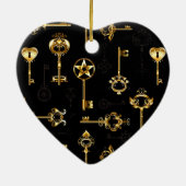 Nahtloses Muster mit Golden Keys Keramik Ornament (Hinten)