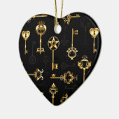 Nahtloses Muster mit Golden Keys Keramik Ornament (Links)