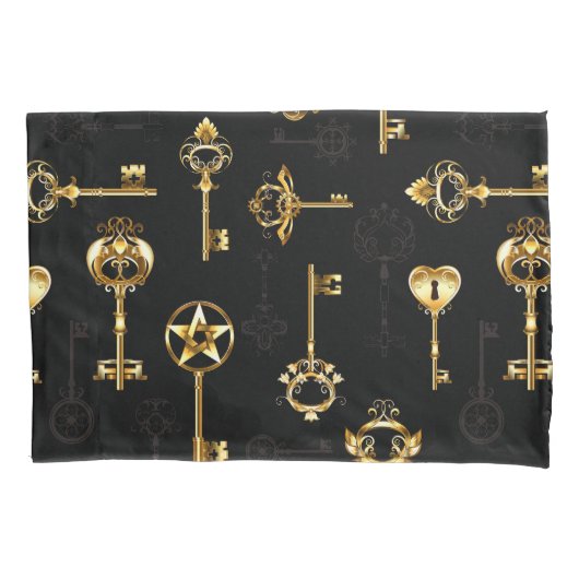 Nahtloses Muster mit Golden Keys Kissenbezug (Vorderseite)