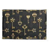 Nahtloses Muster mit Golden Keys Kissenbezug (Rückseite-Links)