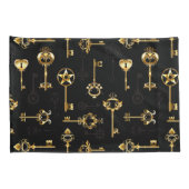 Nahtloses Muster mit Golden Keys Kissenbezug (Rückseite-Rechts)