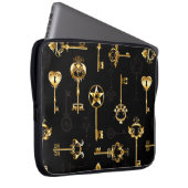 Nahtloses Muster mit Golden Keys Laptopschutzhülle (Vorne Rechts)