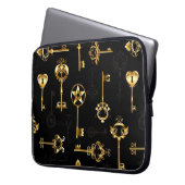 Nahtloses Muster mit Golden Keys Laptopschutzhülle (Vorderseite Links)