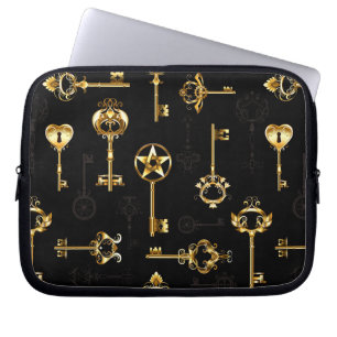Nahtloses Muster mit Golden Keys Laptopschutzhülle