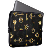 Nahtloses Muster mit Golden Keys Laptopschutzhülle (Vorne Rechts)
