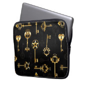 Nahtloses Muster mit Golden Keys Laptopschutzhülle (Vorderseite Links)