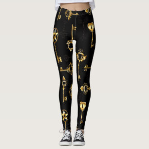 Nahtloses Muster mit Golden Keys Leggings