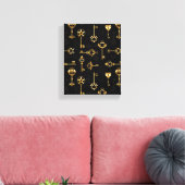 Nahtloses Muster mit Golden Keys Leinwanddruck (Insitu (Wohnzimmer))