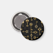 Nahtloses Muster mit Golden Keys Magnet (Vorderseite/Rückseite)