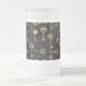 Nahtloses Muster mit Golden Keys Mattglas Bierglas (Mittel)