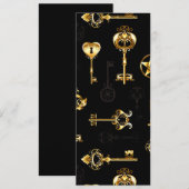 Nahtloses Muster mit Golden Keys Menükarte (Vorne/Hinten)