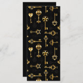 Nahtloses Muster mit Golden Keys Menükarte (Vorne/Hinten)