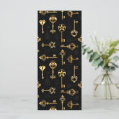 Nahtloses Muster mit Golden Keys Menükarte (Stehend Vorderseite)