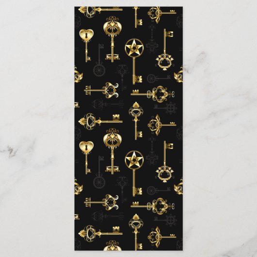 Nahtloses Muster mit Golden Keys Menükarte (Vorderseite)