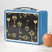 Nahtloses Muster mit Golden Keys Metall Brotdose (Beispiel)