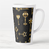 Nahtloses Muster mit Golden Keys Milchtasse (Rechts)