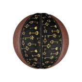 Nahtloses Muster mit Golden Keys Mini Basketball (Vertikal)