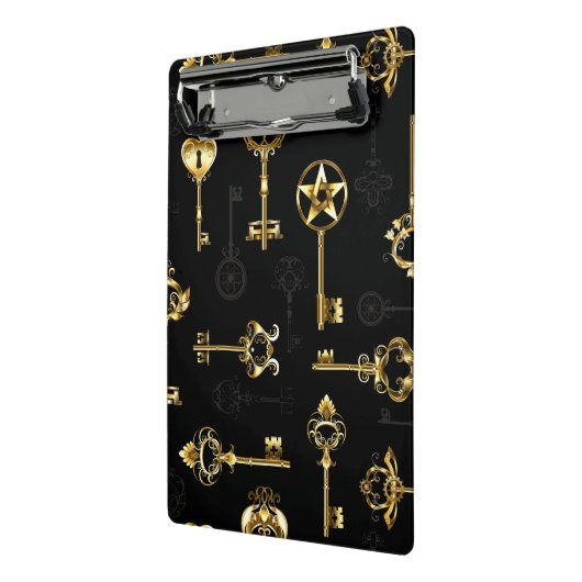 Nahtloses Muster mit Golden Keys Mini Klemmbrett (Gewinkelt2)
