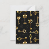Nahtloses Muster mit Golden Keys Mitteilungskarte (Vorderseite)