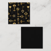 Nahtloses Muster mit Golden Keys Mitteilungskarte (Vorne/Hinten)