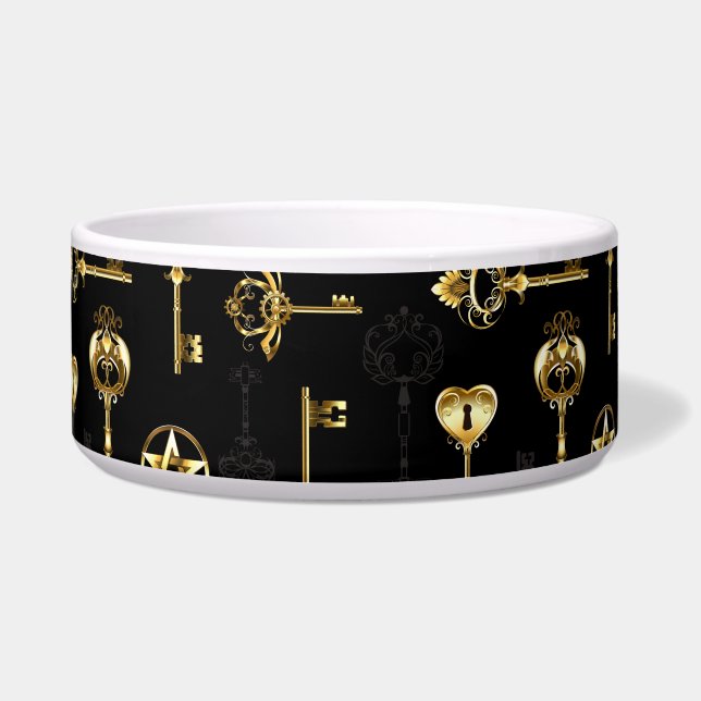 Nahtloses Muster mit Golden Keys Napf (Vorderseite)