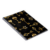 Nahtloses Muster mit Golden Keys Notizblock (Rechte Seite)