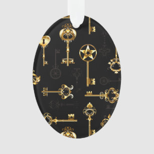 Nahtloses Muster mit Golden Keys Ornament