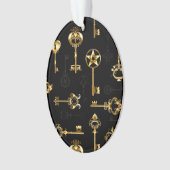 Nahtloses Muster mit Golden Keys Ornament (Vorderseite)