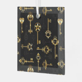 Nahtloses Muster mit Golden Keys Ornament Aus Glas (Vorderseite links)