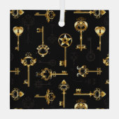 Nahtloses Muster mit Golden Keys Ornament Aus Glas (Rückseite)