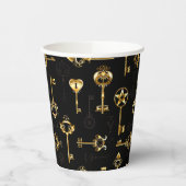 Nahtloses Muster mit Golden Keys Pappbecher (Links)