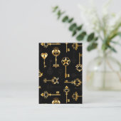 Nahtloses Muster mit Golden Keys Platzkarte (Stehend Vorderseite)