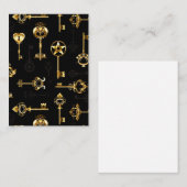 Nahtloses Muster mit Golden Keys Platzkarte (Vorne/Hinten)