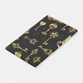 Nahtloses Muster mit Golden Keys Post-it Klebezettel (angewinkelt)