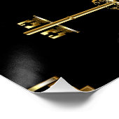 Nahtloses Muster mit Golden Keys Poster (Ecke)
