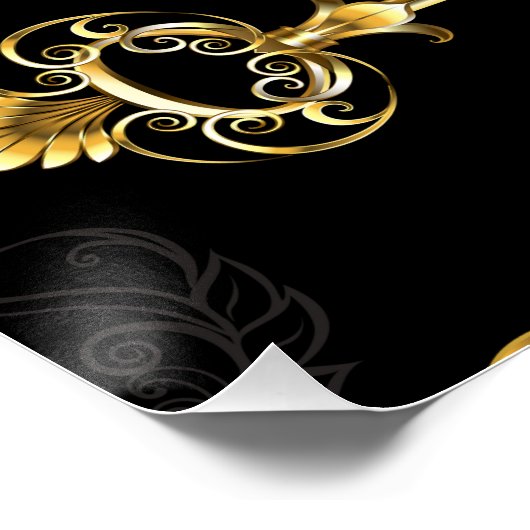 Nahtloses Muster mit Golden Keys Poster (Ecke)