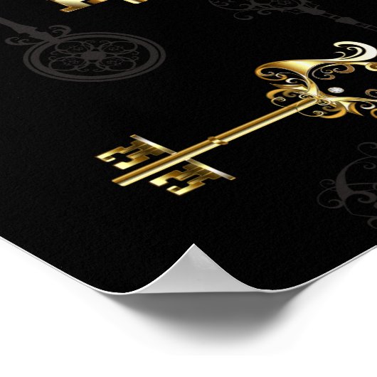 Nahtloses Muster mit Golden Keys Poster (Ecke)